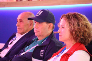 Sara Rosario, President of the Puerto Rico Olympic Committee and Secretary General of Centro Caribe Sports, next to Felipe Vicini (Richard Bazil / Centro Caribe Sports).