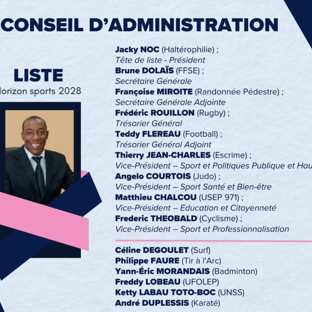 Jacky Noc Elected President of the Guadeloupe Regional Olympic and Sports Committee