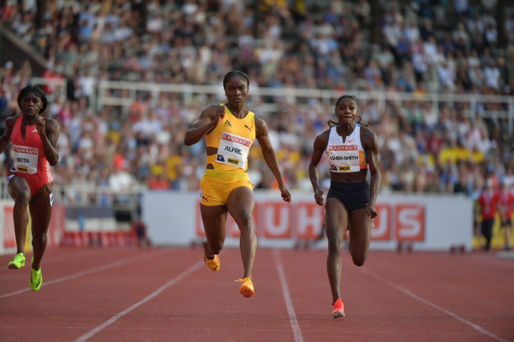 Julien Alfred shines in Stockholm, setting her best time of the year in the 100 meters