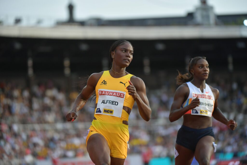 Julien Alfred shines in Stockholm, setting her best time of the year in the 100 meters
